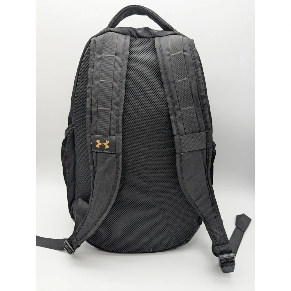 Under Armour Storm Backpack Black Gray Gold Logo Multi Compartment School Sport